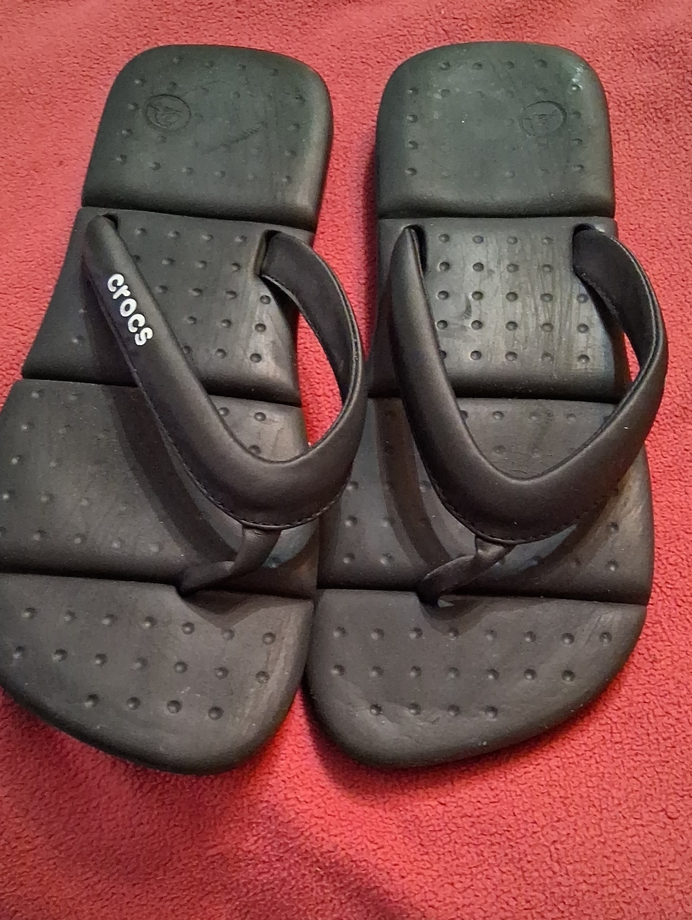 CROCS Black Foam Thong Sandals